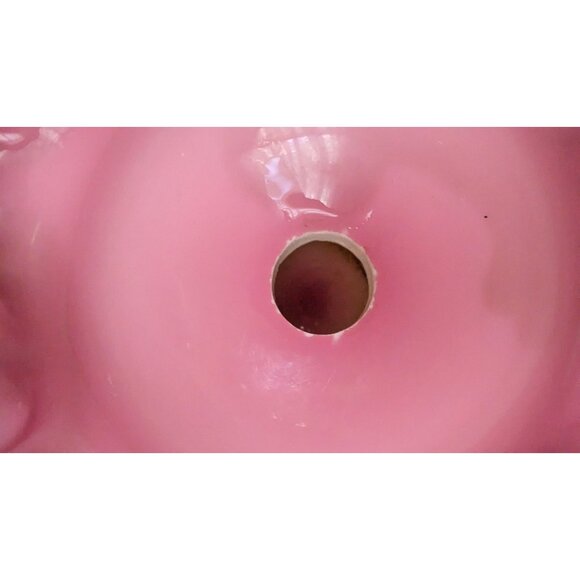 vintage Fenton Pink Ruffled Edge Milk Glass Vase 5.5" Pedestal Base Estate - Picture 8 of 9